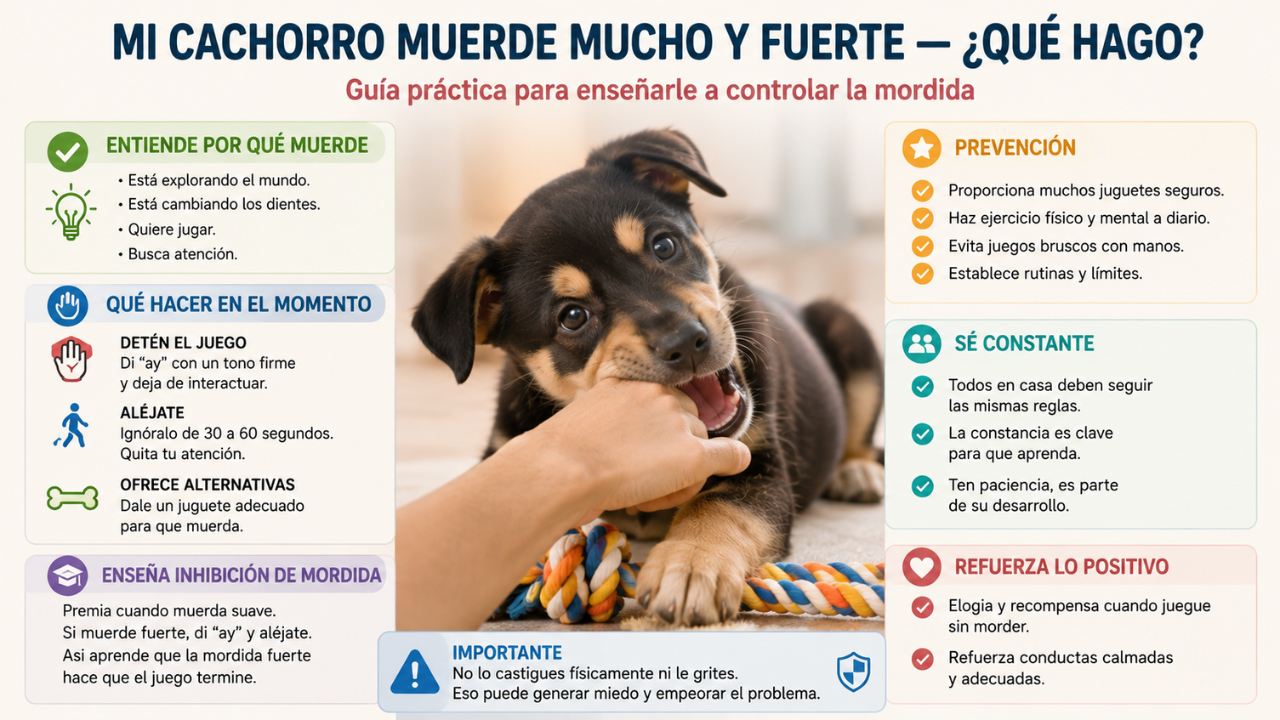 Mi cachorro muerde mucho y fuerte — qué hago