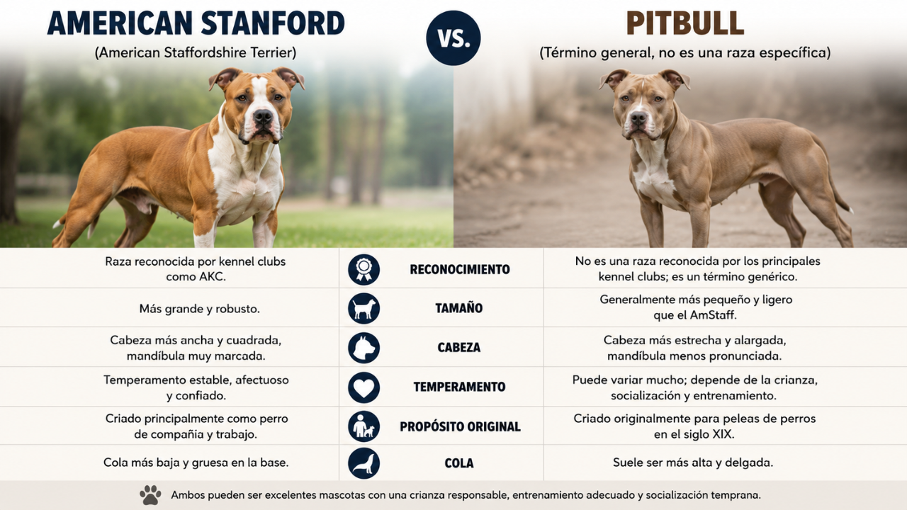 diferencia american stanford pitbull