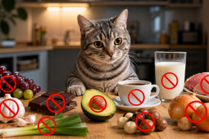 alimentos prohibidos para gatos