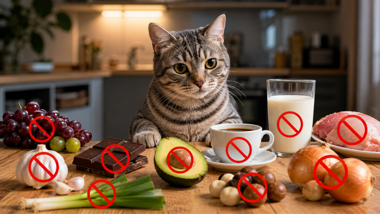 alimentos prohibidos para gatos