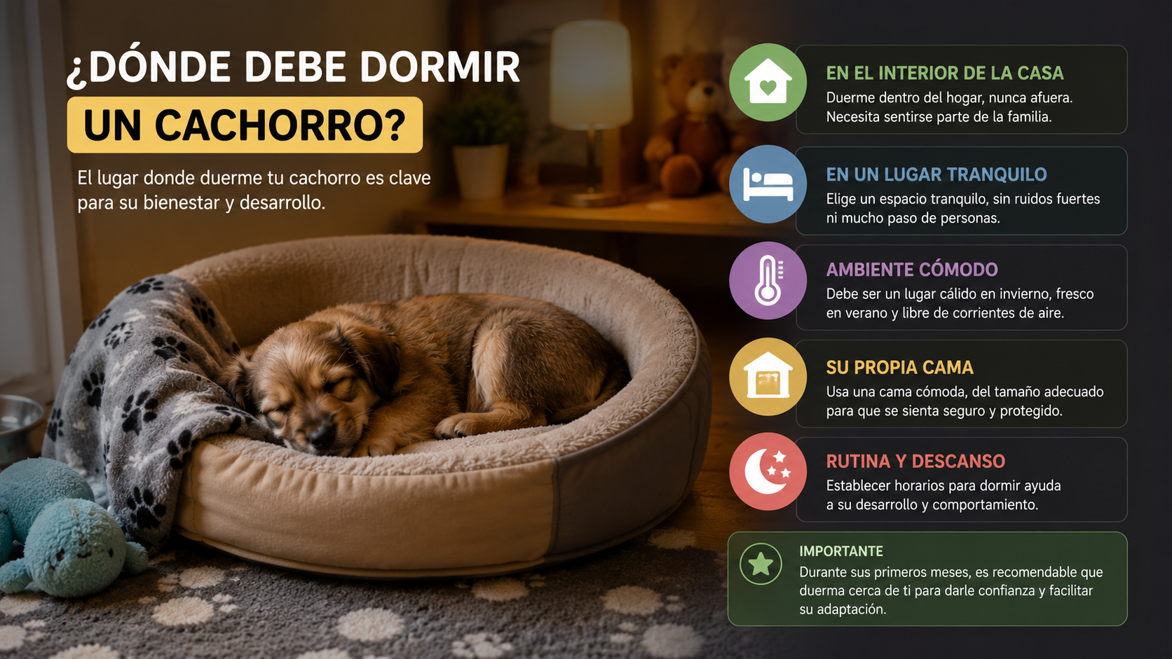 donde debe dormir un cachorro
